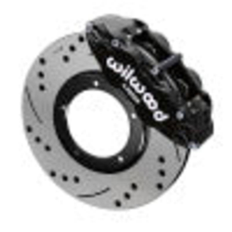 Wilwood 69-83 Porsche 911 Front Superlite Brake Kit 3.5in MT Drilled & Slotted – Black