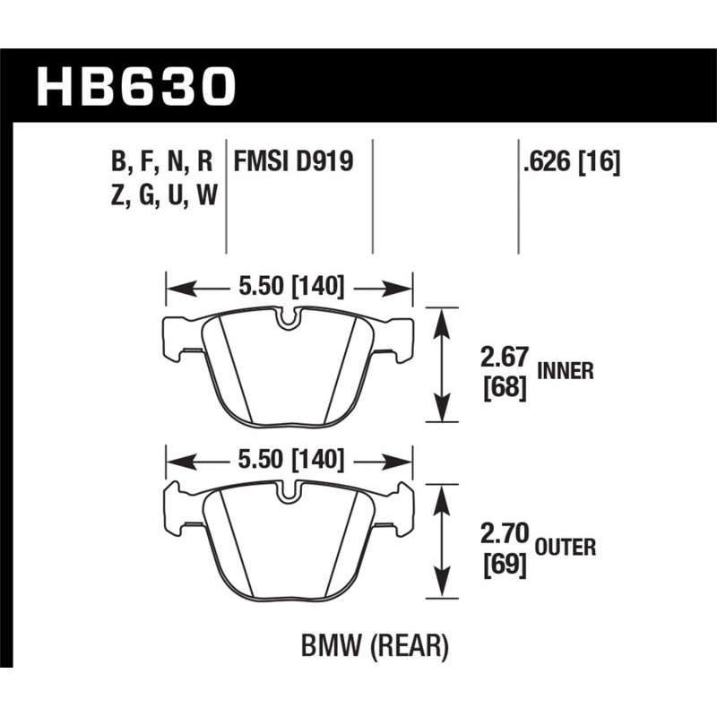 Hawk Performance Hawk 2011 BMW 1 Series M 3.0L Base Rear ER-1 Brake Pads