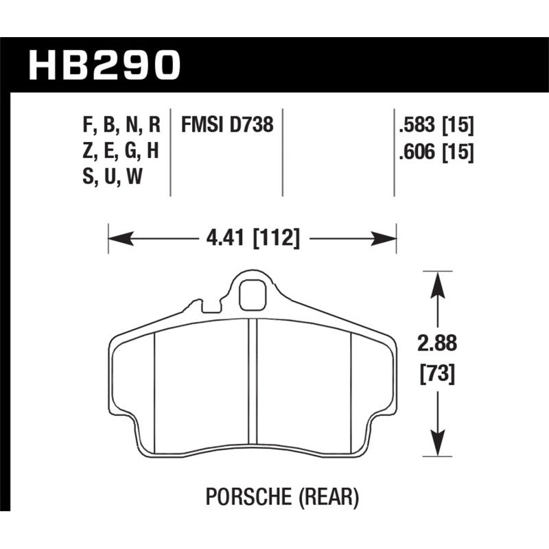 Hawk Performance Hawk 97-99 Porsche Boxster 2.5L Base 4 Piston Caliper Rear ER-1 Brake Pads