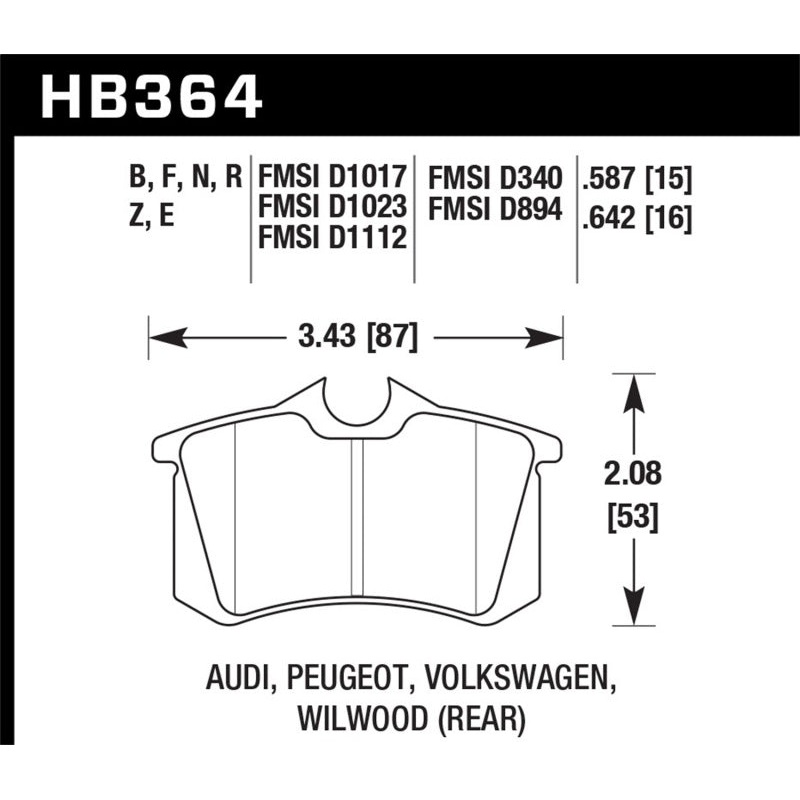 Hawk Performance Hawk 98-00 Audi A4 2.8L Avant Rear ER-1 Brake Pads
