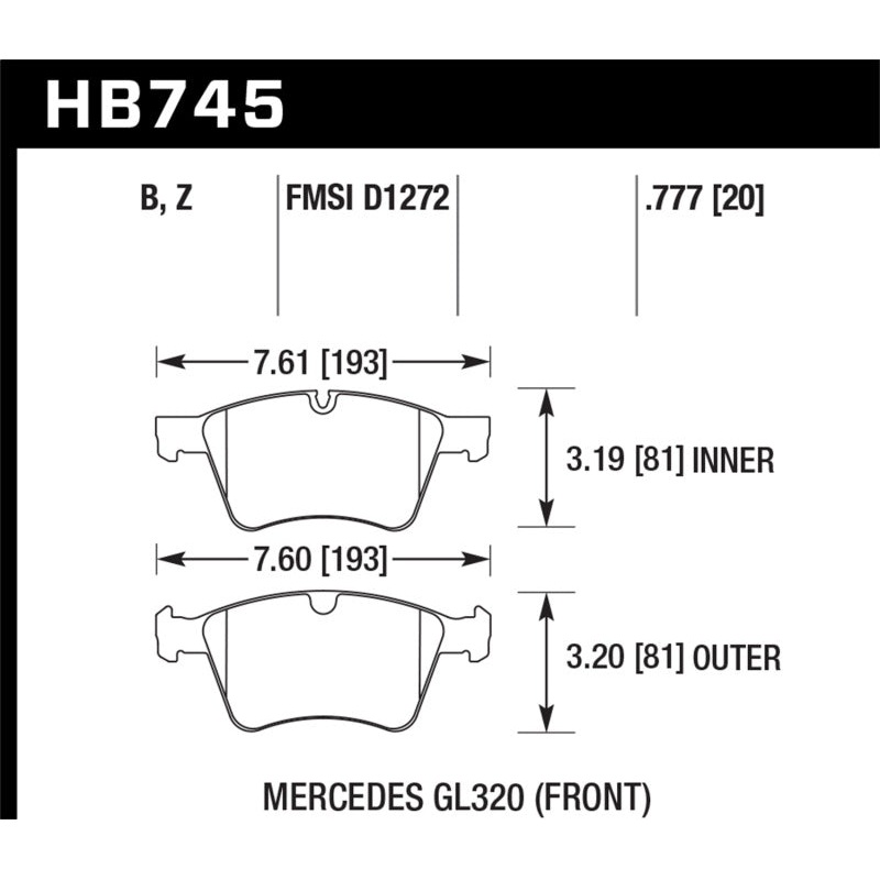 Hawk Performance Hawk 05-11 Mercedes-Benz G55 AMG HPS 5.0 Street Front Brake Pads