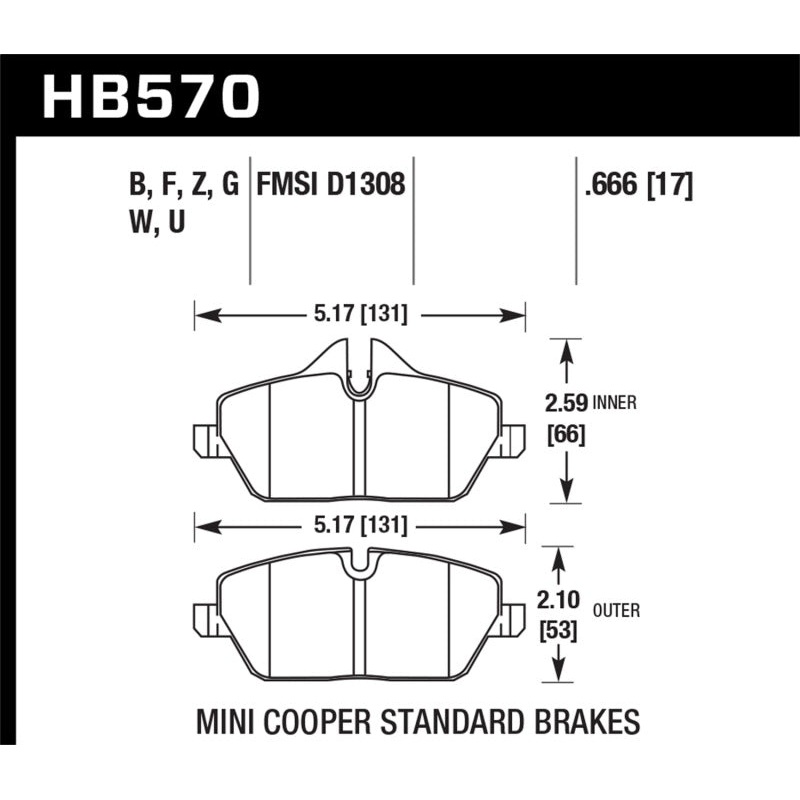 Hawk Performance Hawk 07-15 Mini Cooper DTC-70 Race Front Brake Pads