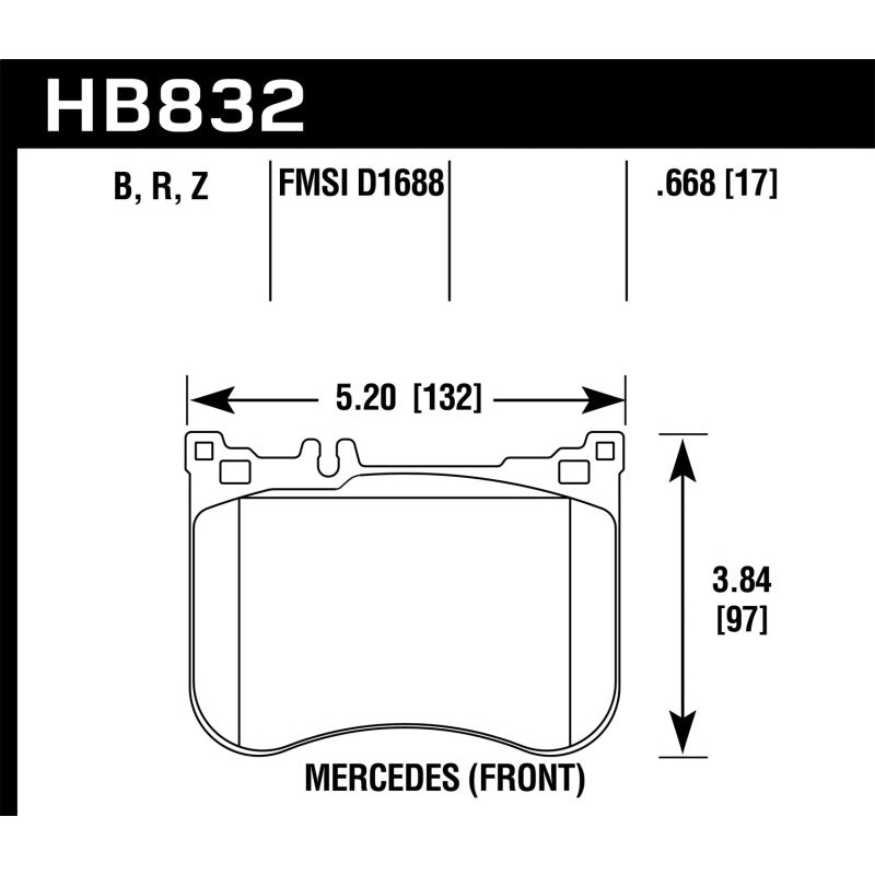 Hawk Performance Hawk 14-17 Mercedes-Benz S550 / 13-15 Mercedes-Benz SL550 Sport Performance Ceramic Front Brake Pads