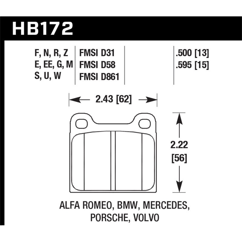 Hawk Performance Hawk 69-77 Porsche 911 Blue 42 Front/Rear Brake Pads