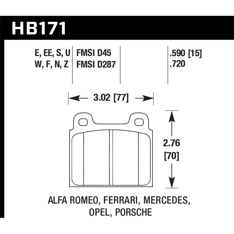 Hawk Performance Hawk 84-89 Porsche 911 Carrera Blue 42 Front Brake Pads