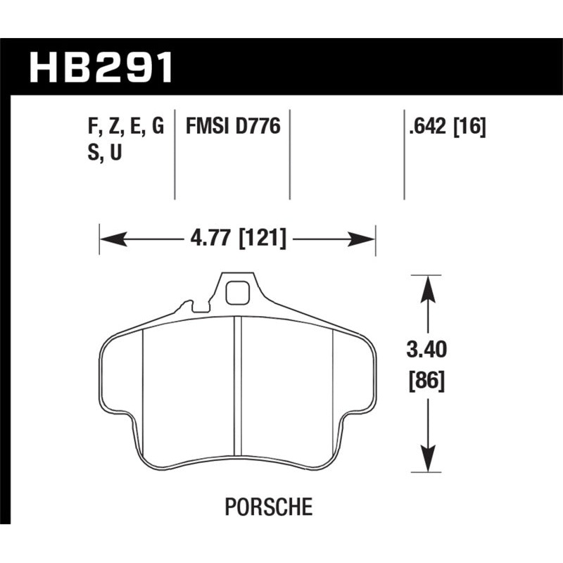 Hawk Performance Hawk 99-00 Porsche 911 Carrera Carrera 2 Series 4 Piston Caliper HPS 5.0 Front Brake Pads