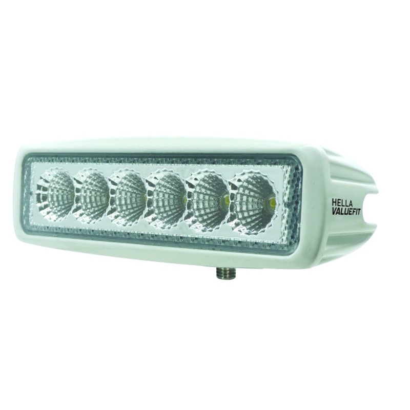 Hella Value Fit Mini Flush Mount 7.7in – 18W White Housing Flood Beam LED Light Bar