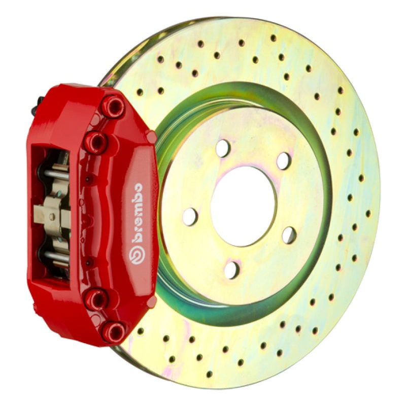Brembo 12-19 Fiat 500 Pop/Sport/Lounge/Abarth Fr GT BBK 4Pist. Cast 2pc 28 5×28 1pc Rotor Drill-Red