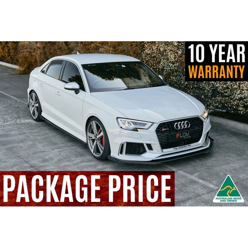 Flow Designs Full Splitter Set – 8V.5 RS3 Sedan (Face Lift)