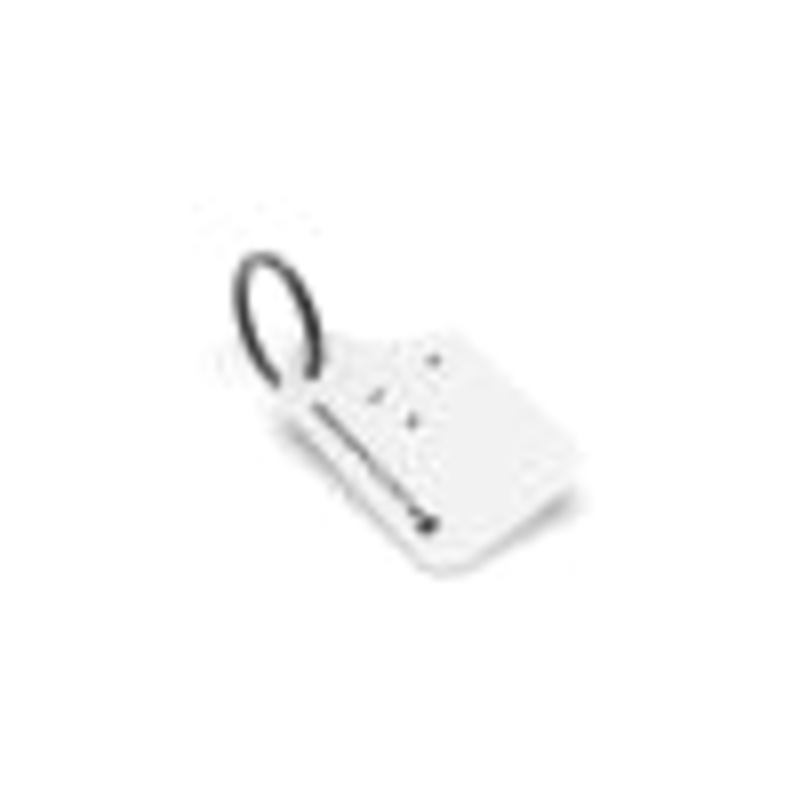 Rally Armor Mini UR Mud Flap Keychain – White w/ Black Logo