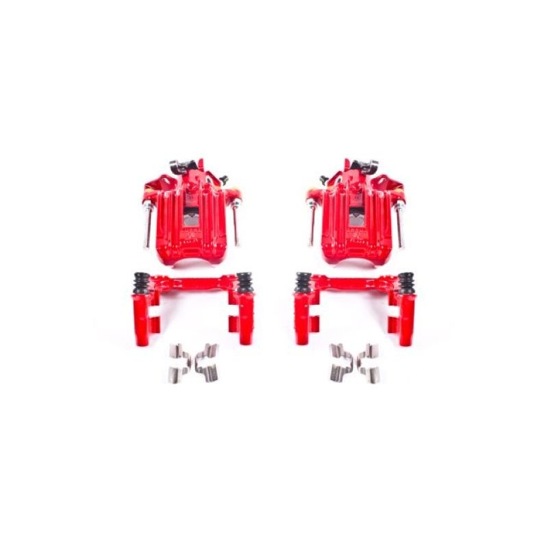 PowerStop Power Stop 00-06 Audi TT Quattro (w/Non Vented Rotors Only) Rear Red Calipers w/Brackets – Pair
