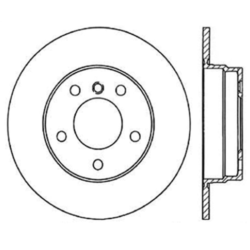 Stoptech 92-99 BMW 318i Cryo Sport Slot Rear Left Brake Rotor