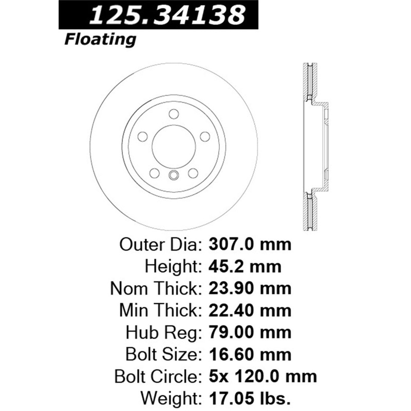 Stoptech Centric 11-16 Mini Countryman Premium Front CryoStop Brake Rotor