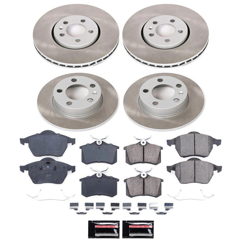 PowerStop Power Stop 1999 Volkswagen Golf Front and Rear Semi-Coated Rotor Kit