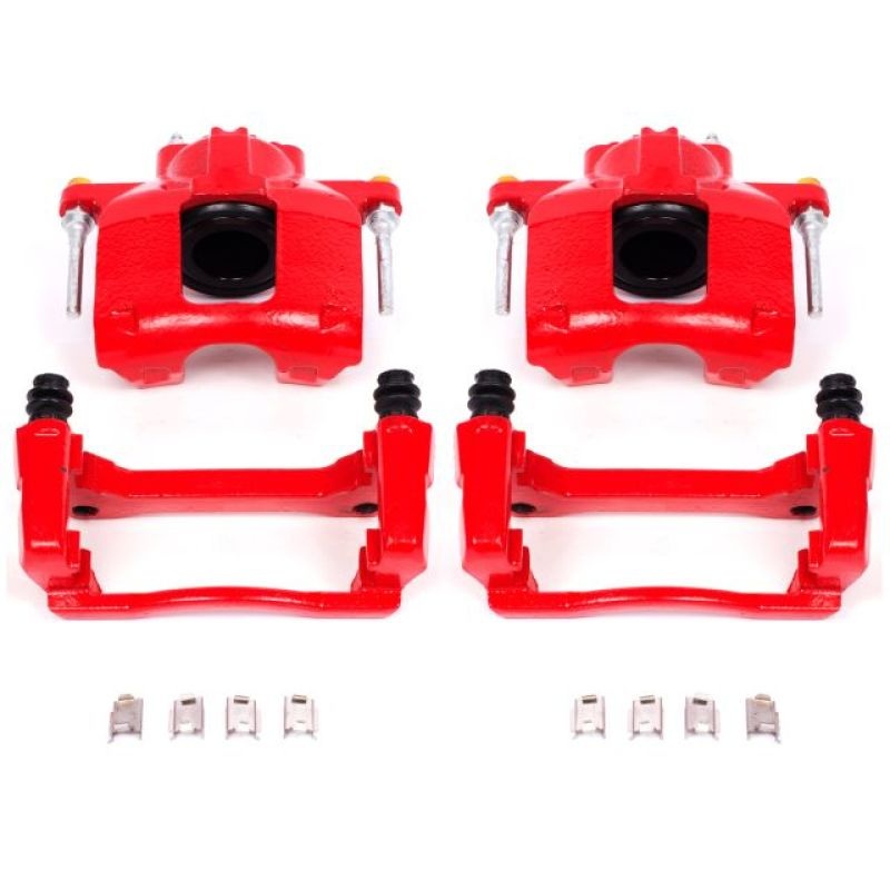 PowerStop Power Stop 07-18 Jeep Wrangler JK Front Red Calipers w/Brackets – Pair