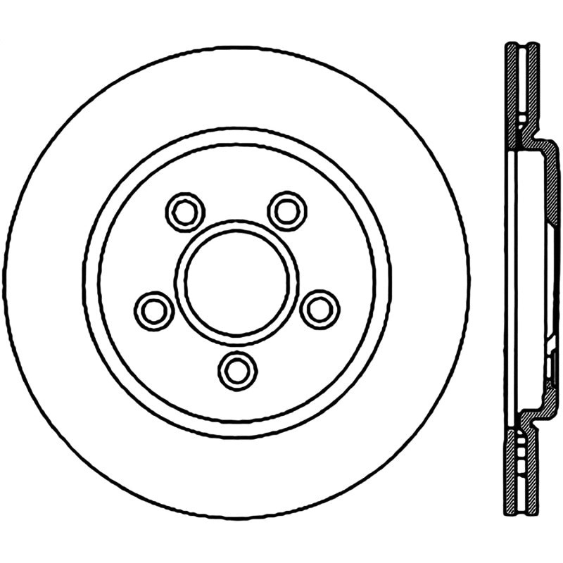 StopTech 02-05 Ford Thunderbird / 00-05 Jaguar S Type / 00-06 Lincoln LS Drilled Left Rear Rotor