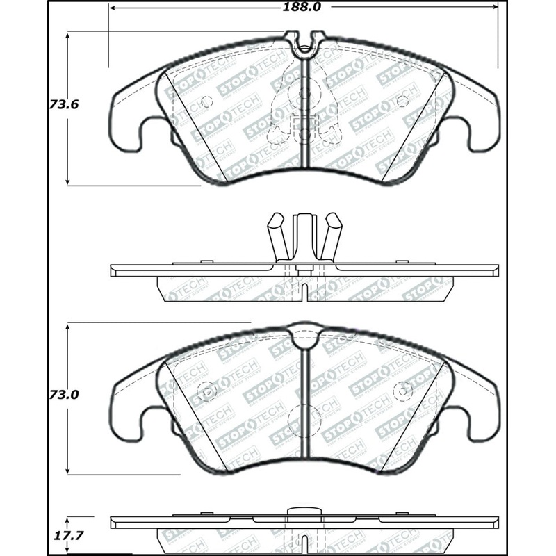 StopTech 12-18 Audi A6 Street Select Front Brake Pads