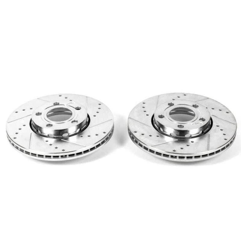 PowerStop Power Stop 2005 Audi A4 Front Evolution Drilled & Slotted Rotors – Pair