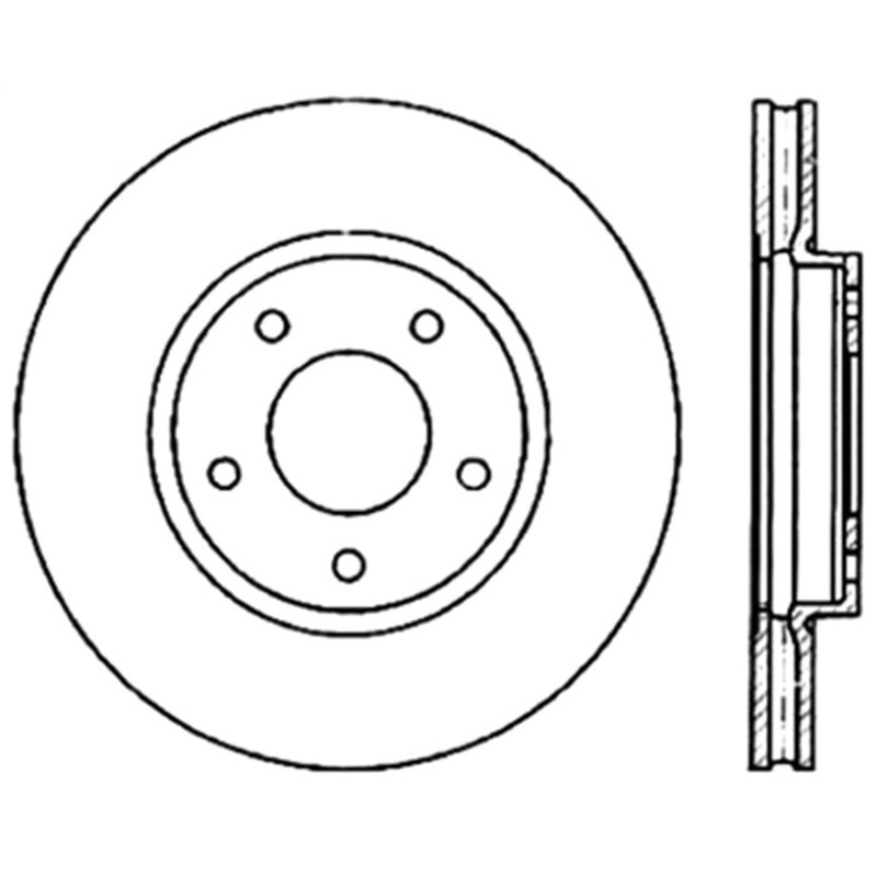 StopTech 98-03 Jaguar XJ8/Vanden Plas / 98-01 XJs / 97-99 XK8 Slotted & Drilled Right Front Rotor